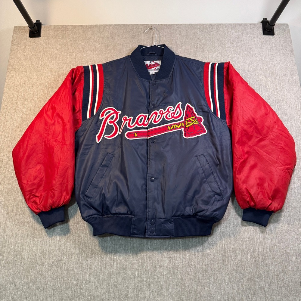 Vintage Majestic Atlanta Braves MLB Authentic Diamond Collection Jacket Navy L